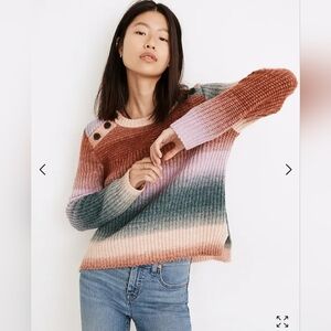 Madewell Space-Dyed Button-Shoulder Pullover Sweater